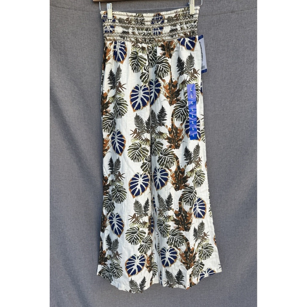 NEW Dahui Large Linen Pants Loose Sea Moss  Wide Leg Smock Waist